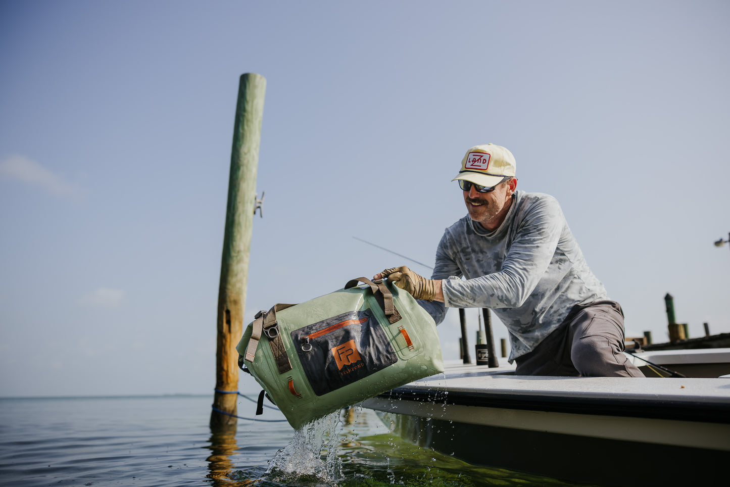 Duffle being submerged